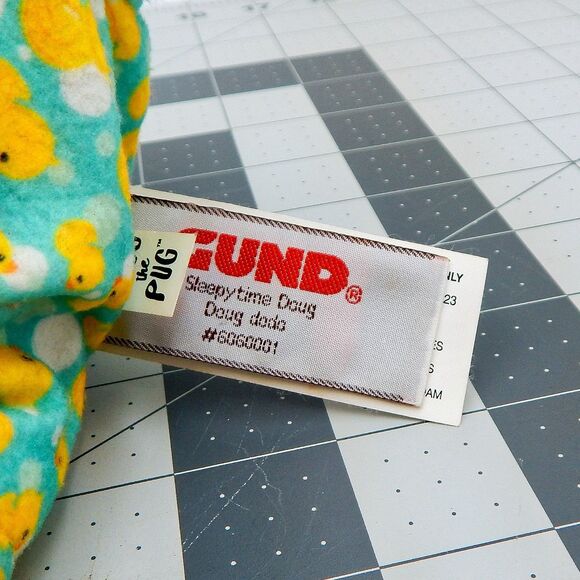 GUND Doug The Pug Plush Sleepytime Dog Plush w/Duck Pajamas Eye Mask Tag 2020 - Picture 5 of 10